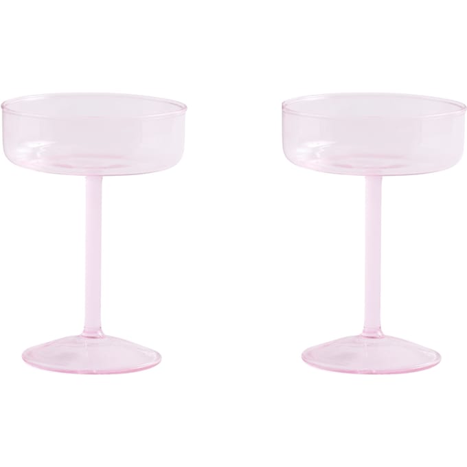HAY - Tint Coupe glas set van 2 - pink - roze