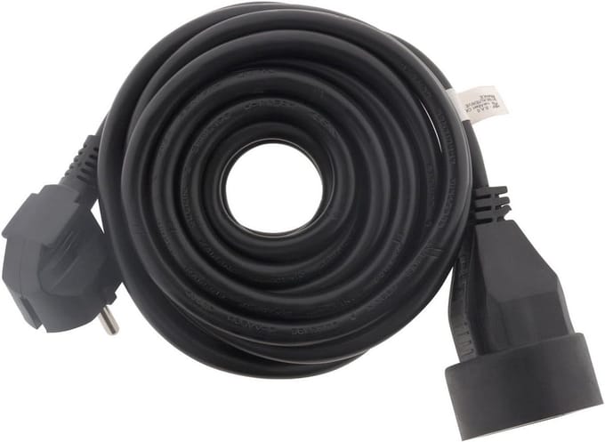 Verlengkabel 16 A 2P+T 3G1,5 mm² Zwart 5 Meter