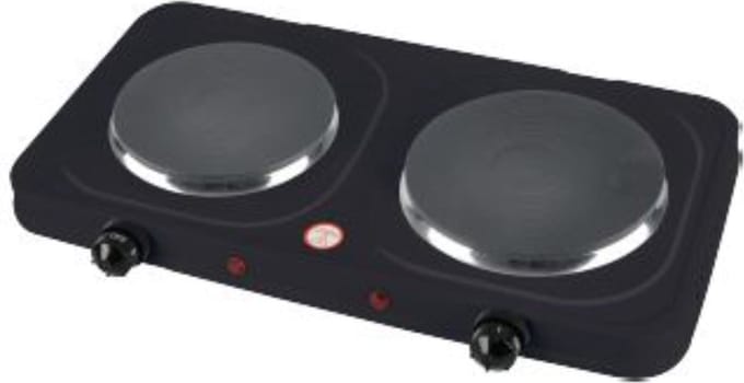 Benson Dubbele kookplaat - compact en krachtig - 1000/1500 watt - zwart