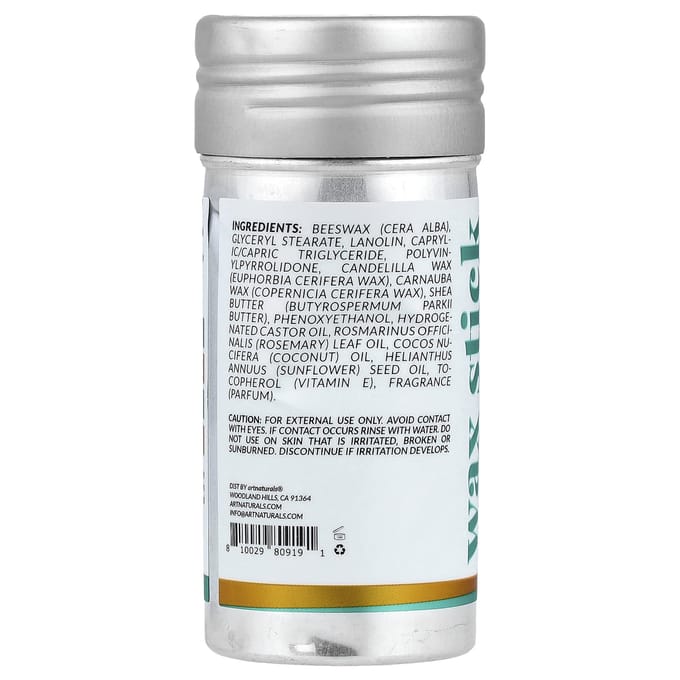 Rozemarijn & Ricinusolie Haarwax Stick, Voor Alle Haartypes, 2,7 oz (75 gr)