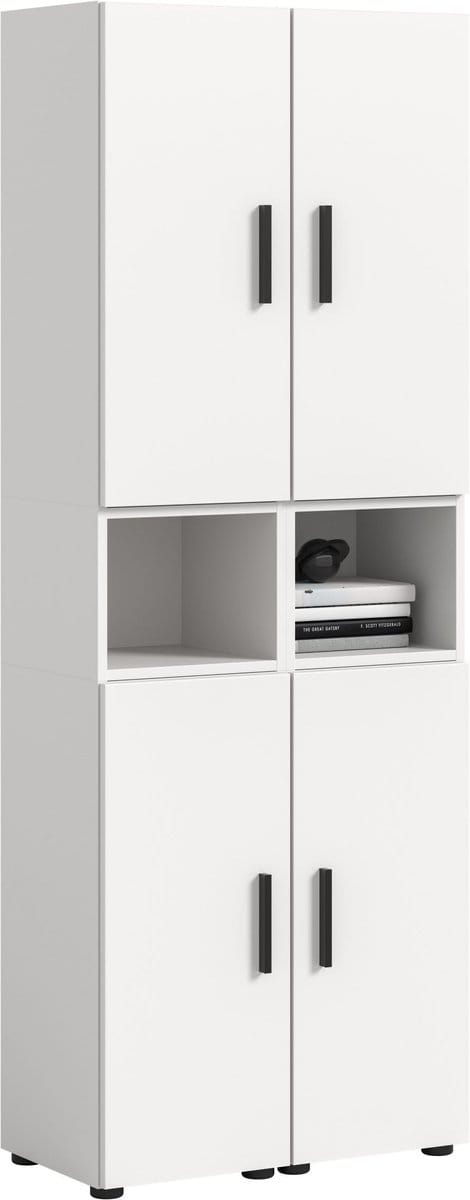 Woonkast in wit - Moderne woonwand met opbergruimte - 178 cm hoog