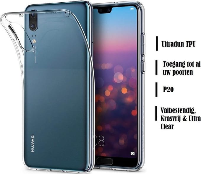 DrPhone P20 TPU Hoesje - Transparant Ultra Dun Premium Soft-Gel Case â Transparant