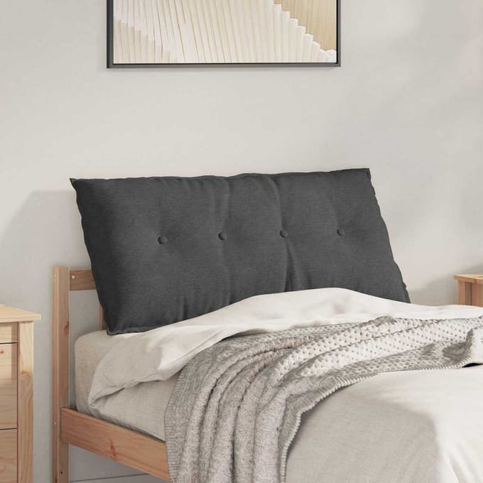 vidaXL - Rugkussen - Donkergrijs - 100 - x - 50 - x - 19 - cm - Corduroy - stof