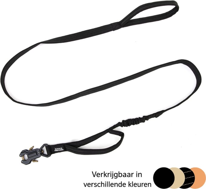 Always Prepared Pro Hondenriem - Elastisch - 180 cm - Zwart