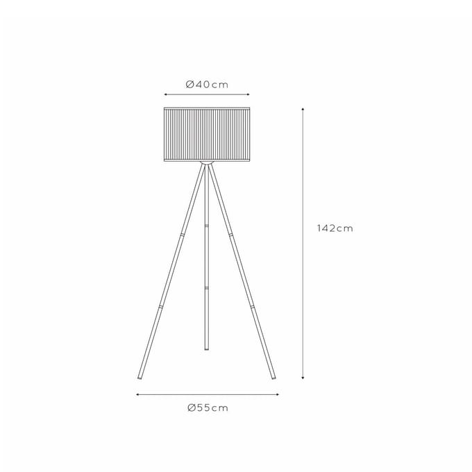 Lucide TAGALOG - Vloerlamp - Ø 55 cm - 1xE27 - Zwart - Japandi