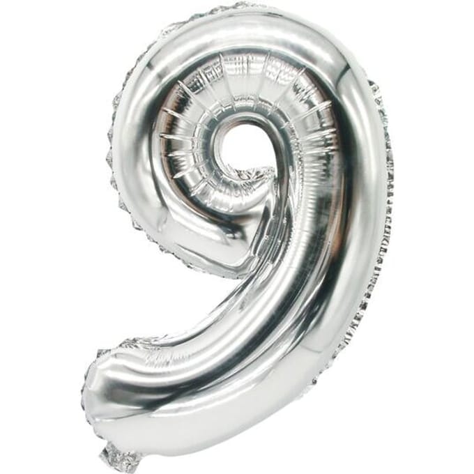 Folieballon 35 cm x 20 cm zilver 9