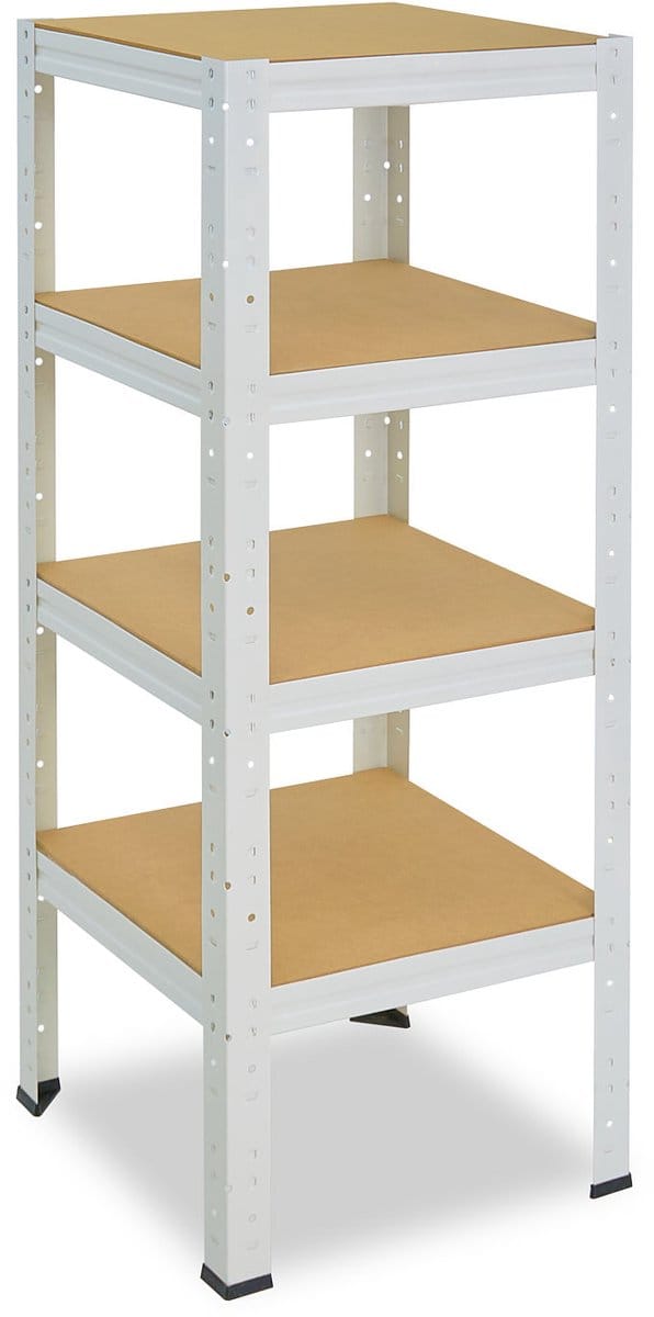 Shelfplaza HOME metalen stellingkast - 100x30x30 cm - wit - 4 planken