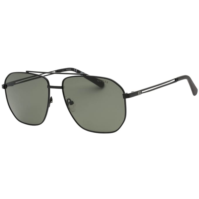 Guess Groene Lens Matte Zwarte Zonnebril