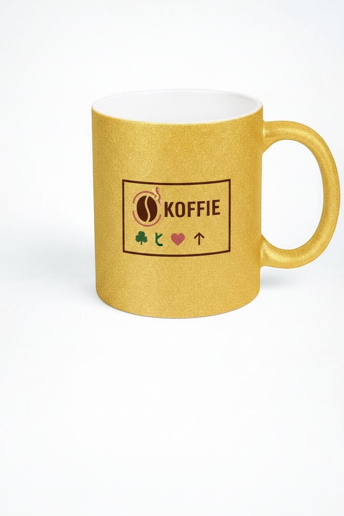 Gouden Koffie Mok - Koffie is Liefde