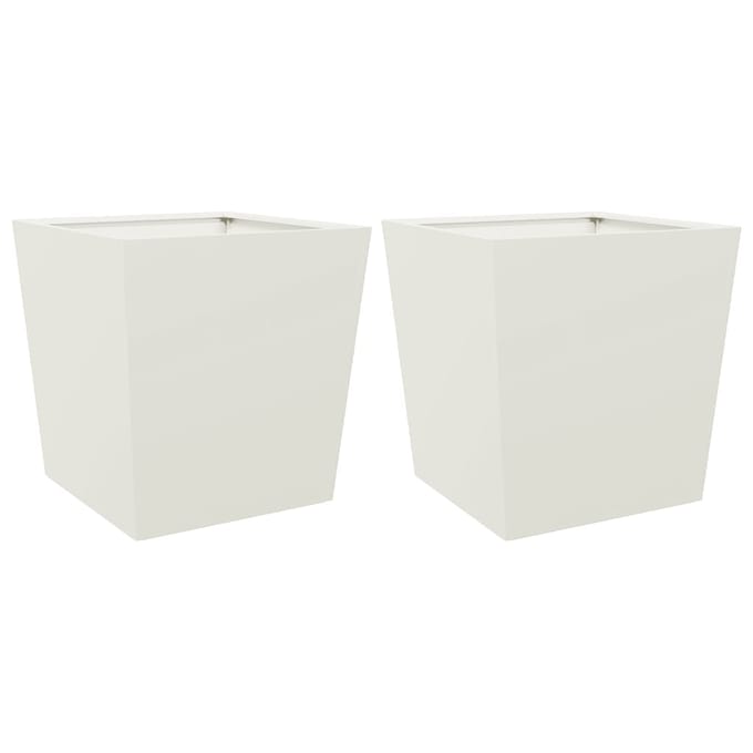 vidaXL - Plantenbakken - 2 - st - 50x50x50 - cm - staal - wit