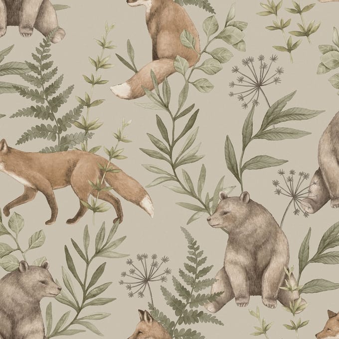 Boråstapeter Vliesbehang 6921 - Newbie2 - Dieren Beige - 53cm x 10.05m