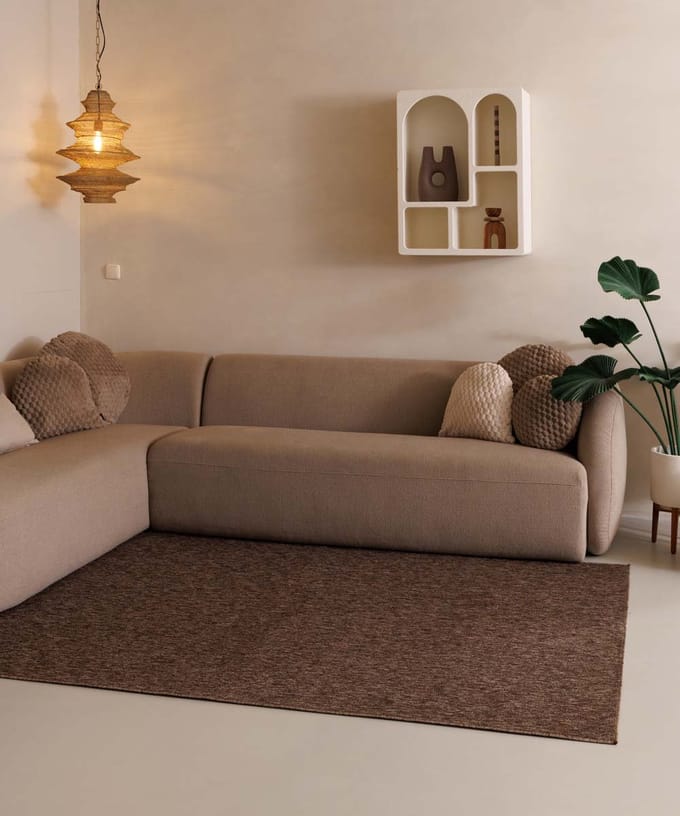 Laagpolig vloerkleed - Lush bruin 160x230