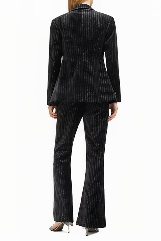 AllSaints Sevenh Vel Trouser Black Größe: 6 | Ausgestellte Hosen Outlet | Damen | Schwarz