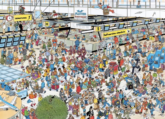 De vertrekhal - Jan van Haasteren - puzzel van 1000 stukjes