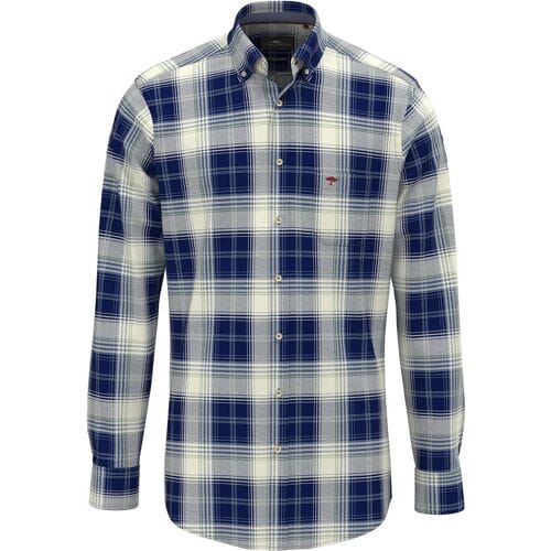 Fynch-Hatton Overhemd Modern Flannel Check Button-Down Dark Ivy / male
