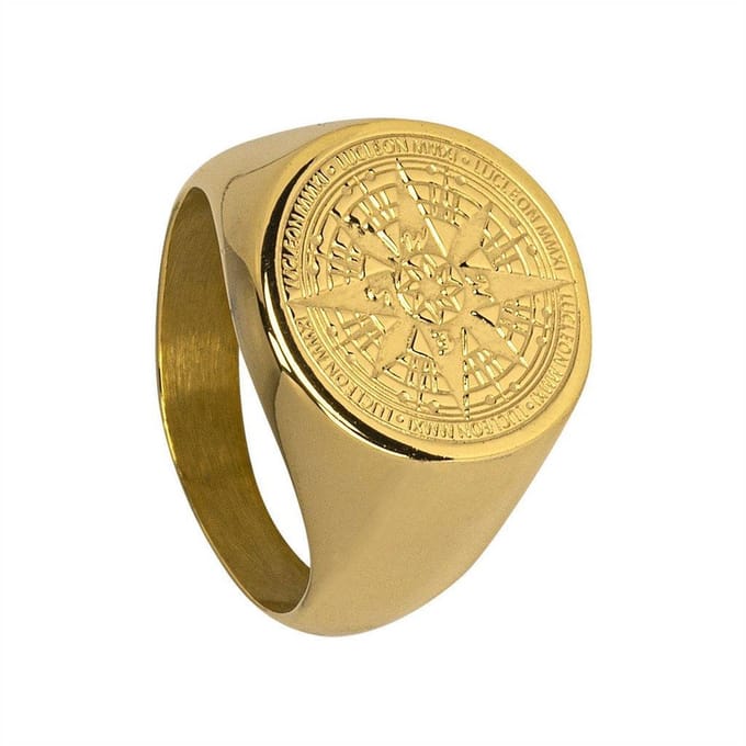 Di Lusso - Ring Yannick - Edelstaal - Goudkleurig – Heren - 20.00 mm