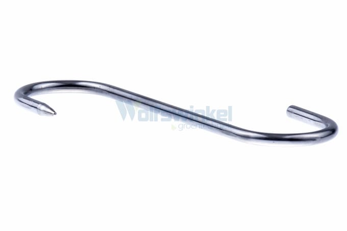 10x RVS S-haken - 90kg Draagkracht - 18cm