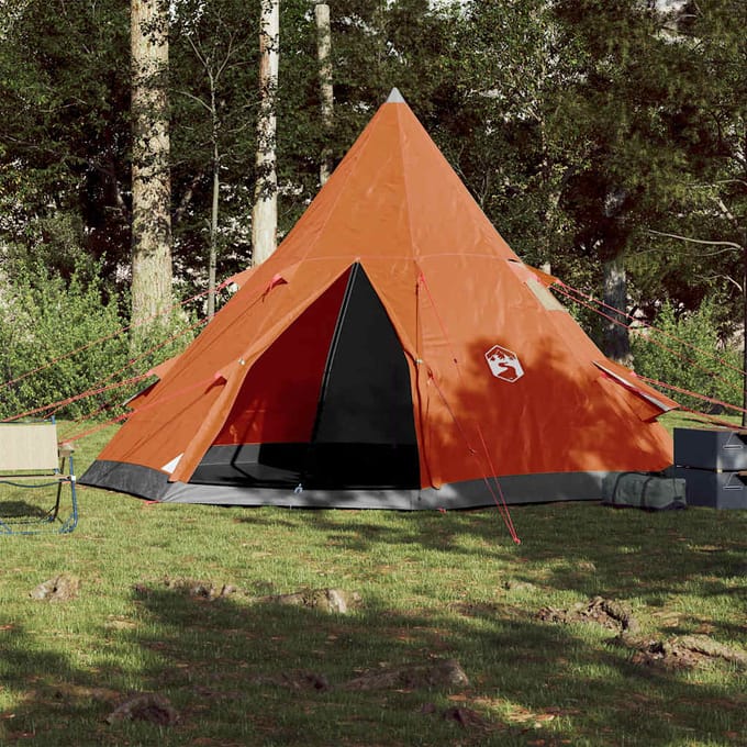 Vidaxl Kampeertent, Tipi, 4-Pers., Oranje, Waterdicht