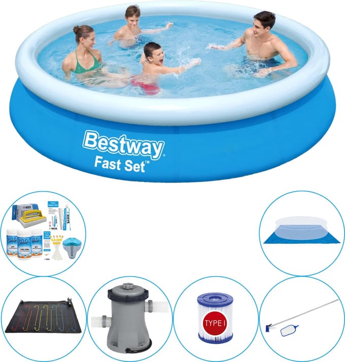Fast Set Rond 366x76 cm - 7-delig - Zwembad Met Accessoires