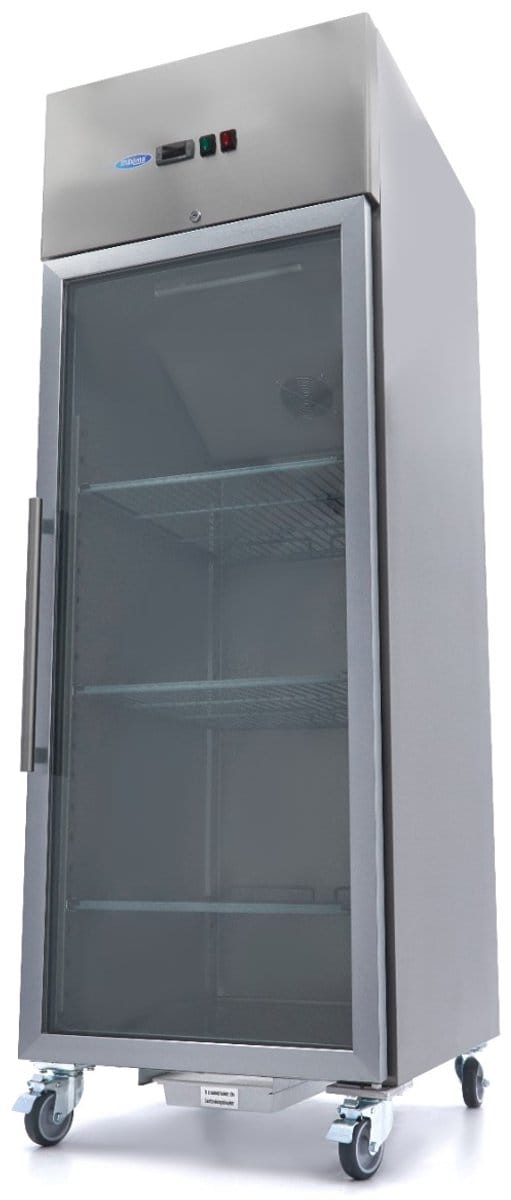 Koelkast - 600 L - 3 Verstelbare Roosters (2/1 GN) - Rvs - met Glazen Deur