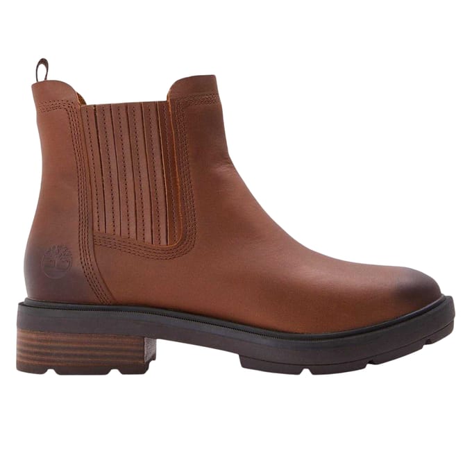 Timberland Leren Chelsea-laarzen met blokhak voor dames (Medium Bruin)
