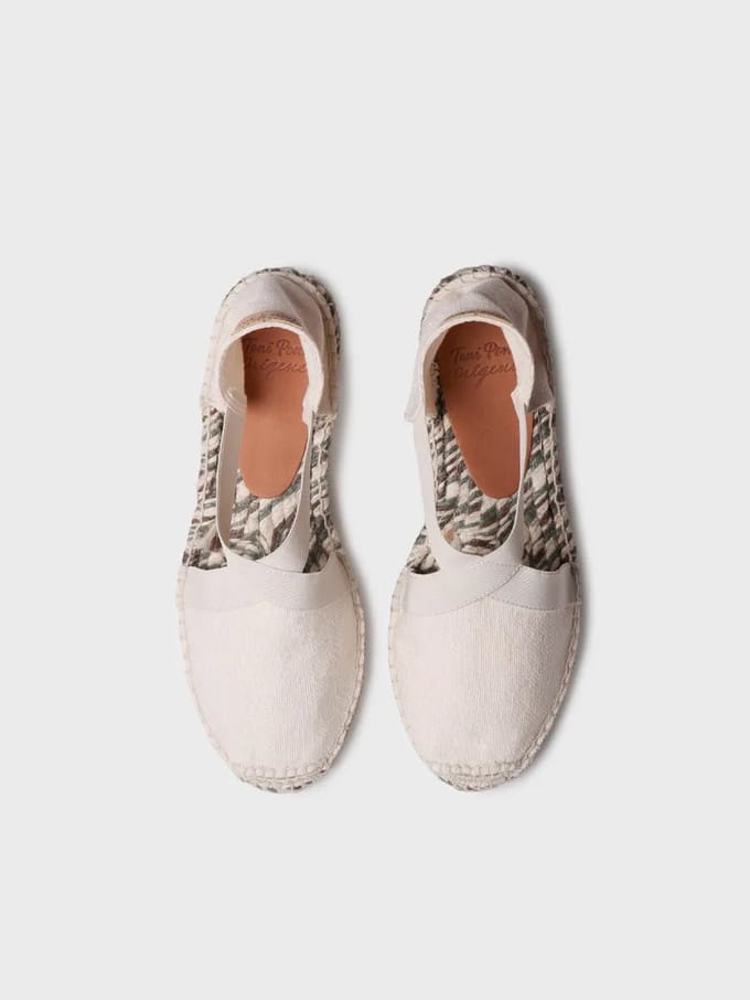 Platte espadrilles voor dames met elastische en veelkleurige zool | ELBA