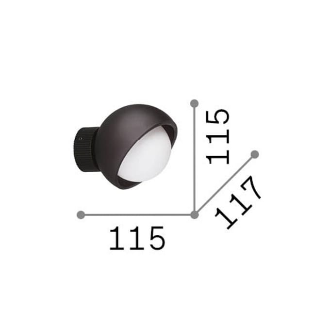 IDEAL LUX wandlamp Bloom, messingkleurig, Ø 12 cm, metaal