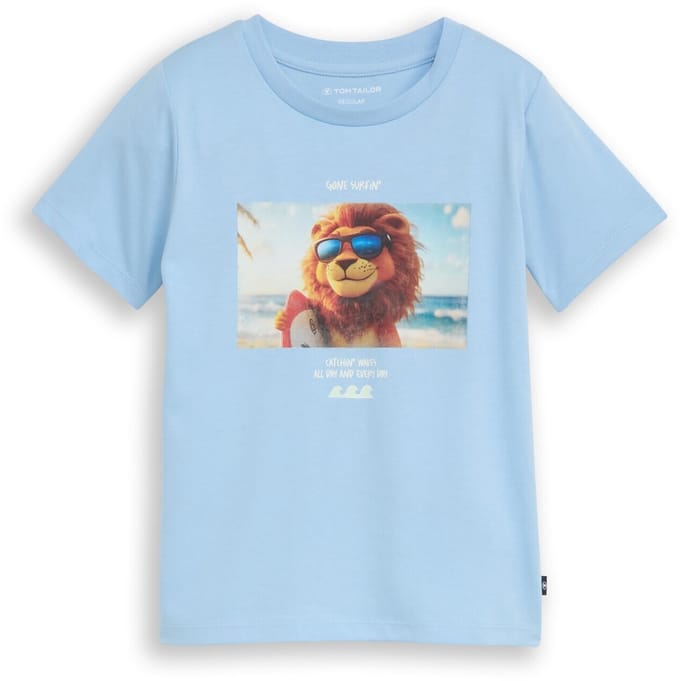 Tom Tailor - T-shirt met fotoprint - Maat 104/110 - light cloudy blue