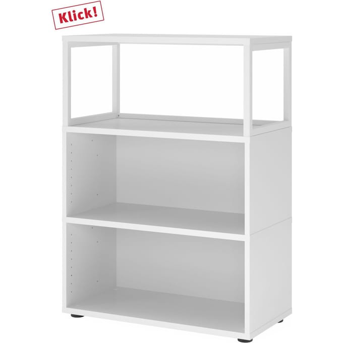 FlexWall | 3 OH | 2 x kastromp + frame | met stelvoeten - Wit