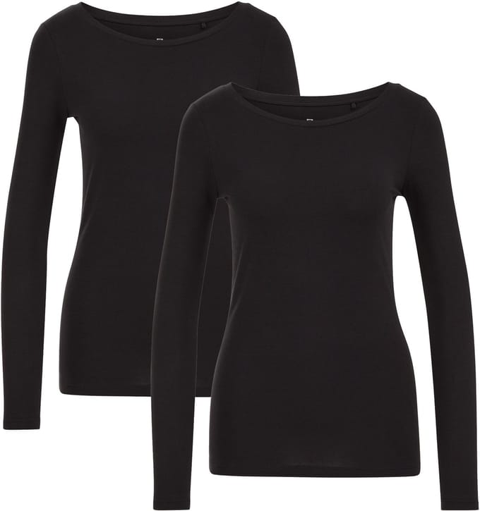 WE Fashion Dames T-shirt van katoenmix, 2-pack