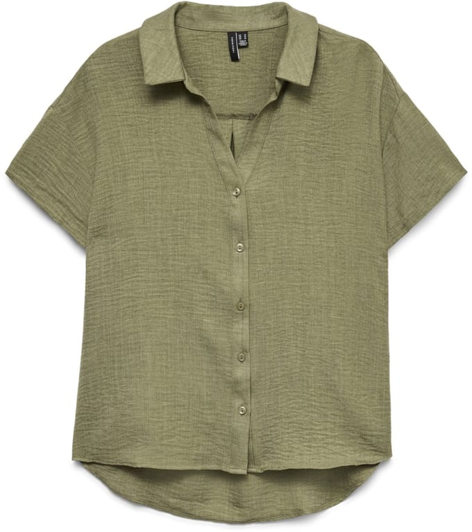 VERO MODA VMMELANEY QUEENY SS SHIRT WVN GA Dames Blouse - Laurel Wreath Melange