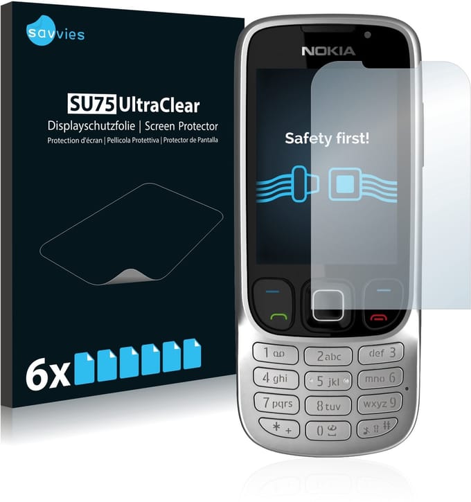 Savvies - Screenprotector voor Nokia 6303i classic - Folie Beschermfolie transparant 6 Stuks