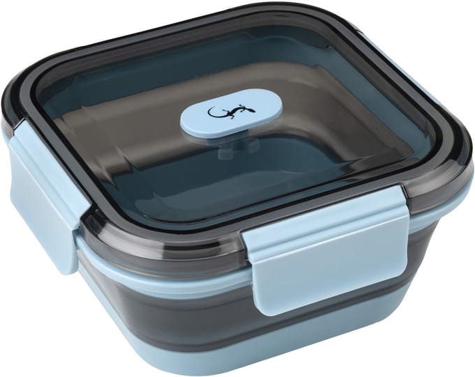 Lurch Up&Down vouwbare lunchbox rond uit silicone/PP blauwgrijs 800ml