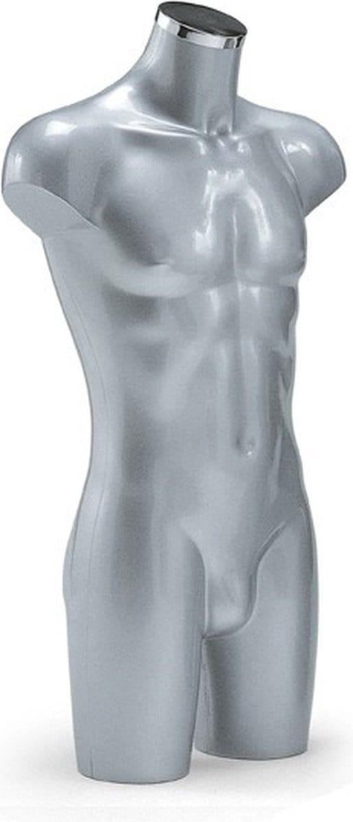 Gruppo Corso Paspop Heren Torso Zilver - Chromen Dop - Mannequin
