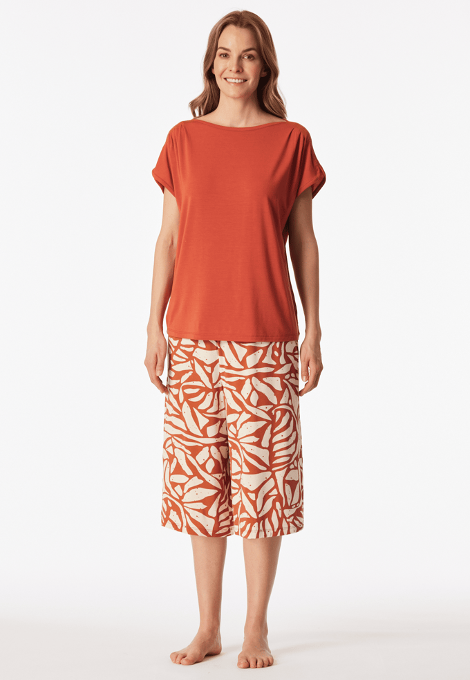 Pyjama 3/4 lang, terracotta - Selected Premium 48