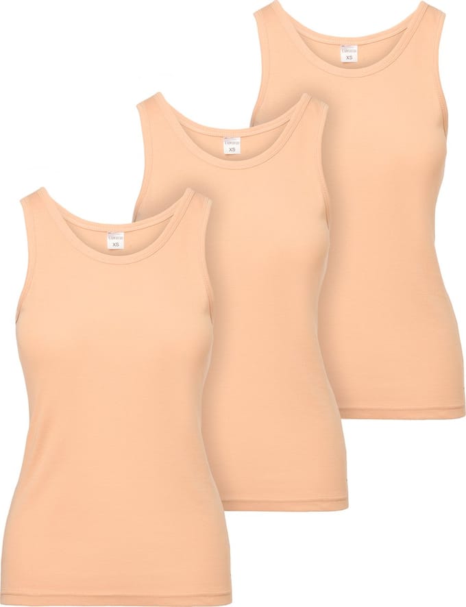 Ladeheid 3 pack Dameshemd Singlet-Onderhemd – Beige – S - LA-LA40-262-US