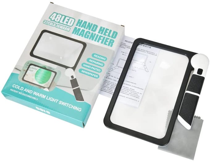 Vergrootglas met Licht en 48 LED-lampjes voor Lezen en Handwerk