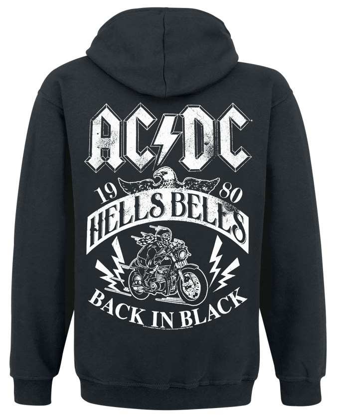 AC/DC Hells Bells 1980 Heren Trui met capuchon - zwart - XXL