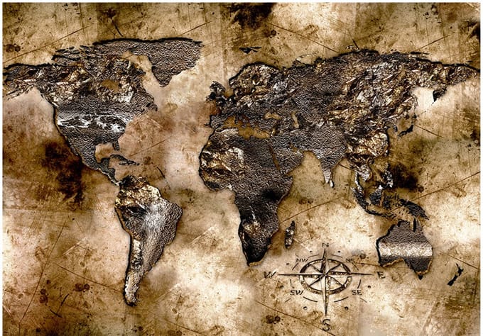 Fotobehang - Old world map.