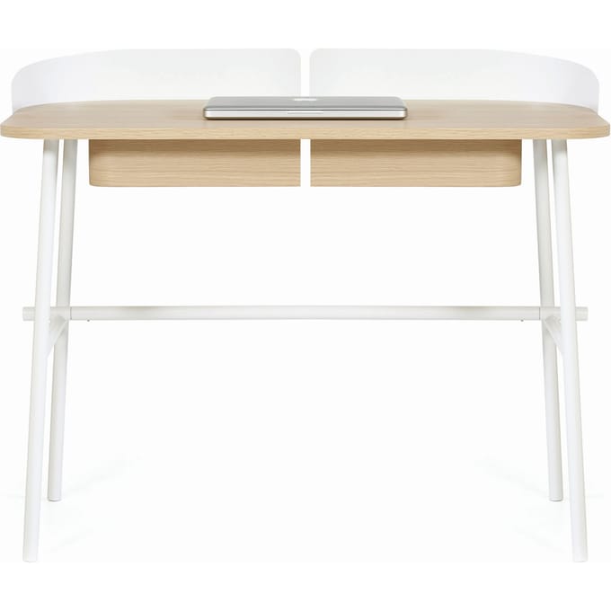 Harto Victor bureau   - Eiken metaal wit glanzend