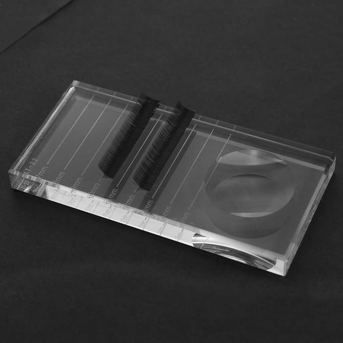 Rechthoekig Glas Valse Wimperlijm Lijm Scheider Houder Wimperverlenging Palet white