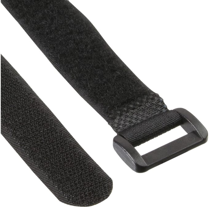 InLine klittenband lusset, 5 st. 20x300mm + 5 st. 25x500mm, zwart