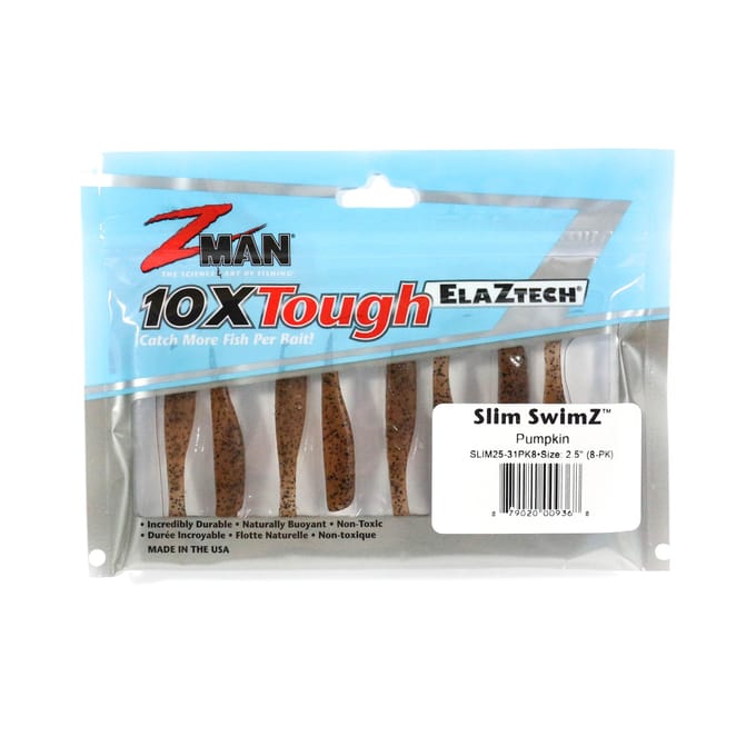 Zman Soft Lure Slim SwimZ 2,5 Inch 8/Pack Pompoen (9368)