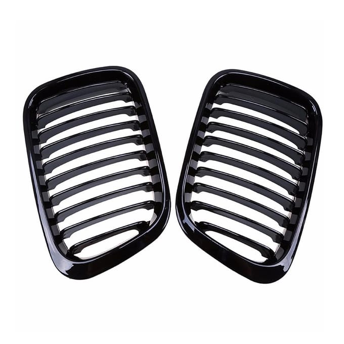 2 stuks voorbumper motorkap nieren grille race grille vervanging voor BMW 3-serie E46 4-deurs 1998-2001 black