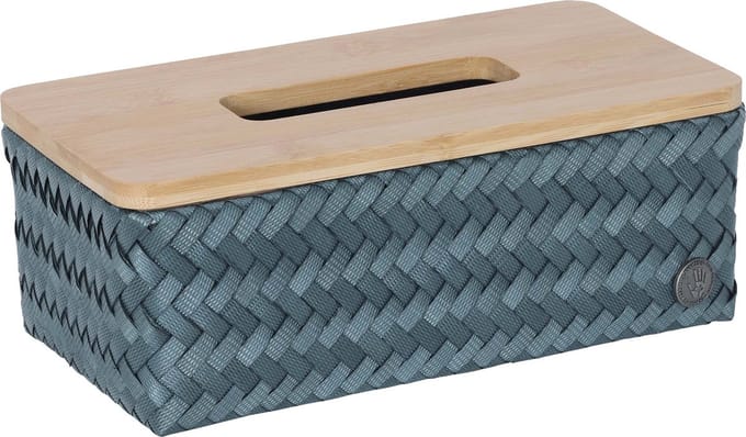 Tissuehouder - Tissuebox - Tissuedoos - Zakdoekdoos - Met deksel - Handed By Top Fit rectangular - staalblauw - steel blue