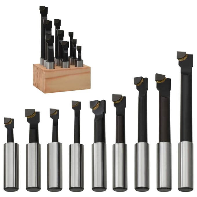 vidaXL - Boorfrezen - 9 - st - met - houtbasis - 12 - mm