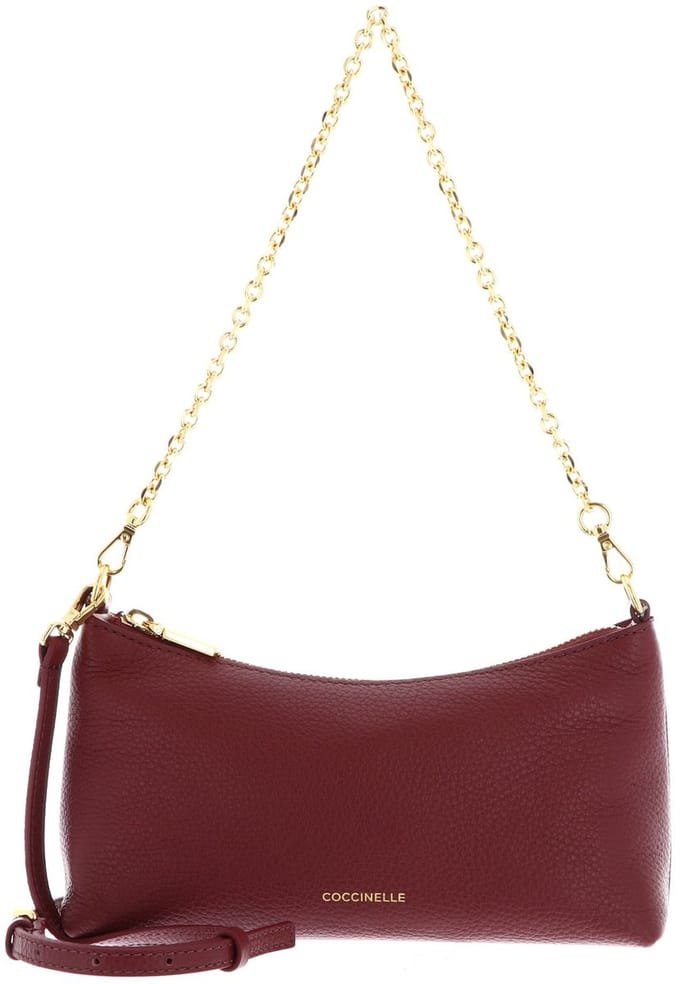 COCCINELLE Leren schoudertas Aura Mini Bag Grained Leather Ribes (rood)paars