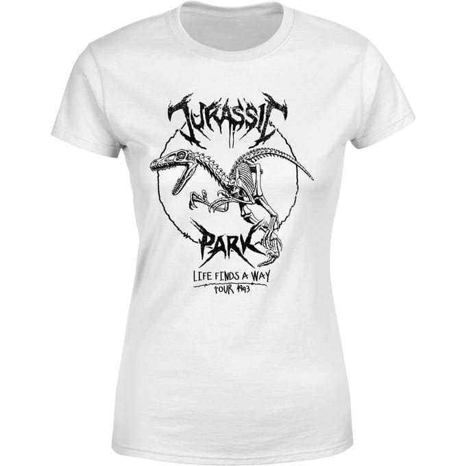 Jurassic Park Raptor Drawn Women's T-Shirt - Wit - L