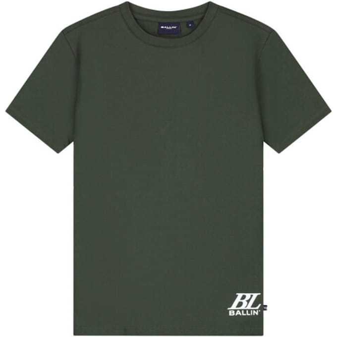Ballin Amsterdam - Jongens Regular fit T-shirts Crewneck SS - Olive - Maat 16