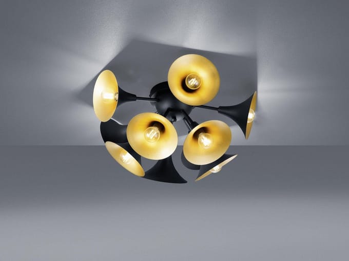 Trio Leuchten toet - Plafondlamp - 10 lichts - Ø 50 cm - Zwart